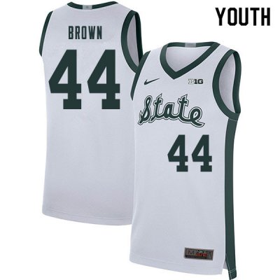 Youth Gabe Brown Michigan State Spartans #44 Nike NCAA Retro White Authentic College Stitched Basketball Jersey UO50N46FP